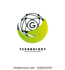 initials G letter , technology logo templates, vector logos for business corporate , element , illustration
