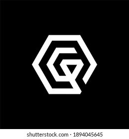 initials G logo designs hexagon