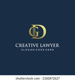 Initials GD law logo - vector illustration. GD legal emblem logo design.