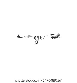 Initials GE calligraphy lettering beauty symbol