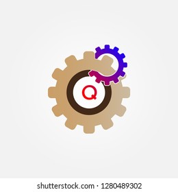 initials Gear logo design templates, vector logo technology for business corporate, elements, illustration