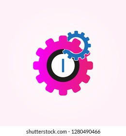 initials Gear logo design templates, vector logo technology for business corporate, elements, illustration