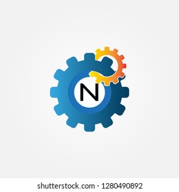 initials Gear logo design templates, vector logo technology for business corporate, elements, illustration