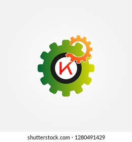 initials Gear logo design templates, vector logo technology for business corporate, elements, illustration