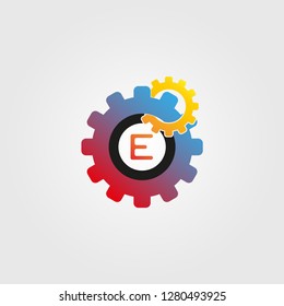initials Gear logo design templates, vector logo technology for business corporate, elements, illustration