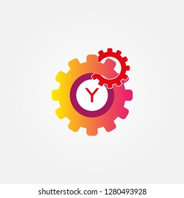 initials Gear logo design templates, vector logo technology for business corporate, elements, illustration