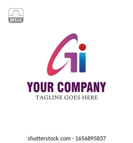
initials GI logo design template - vector