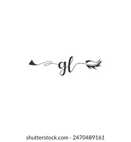 Iniciales GL caligrafía letras símbolo de belleza