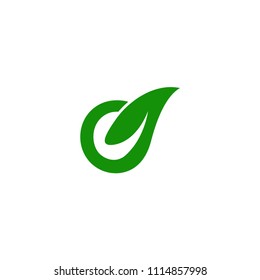 initials green leaf logo template