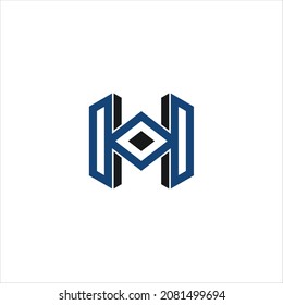 initials h logo vector template line