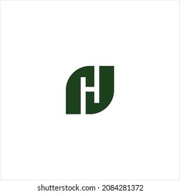 initials h logo vector template leaf