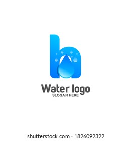Initials H Water Drop Logo Creative Template Sign Vector