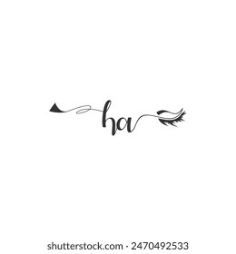 Initials HA calligraphy lettering beauty symbol