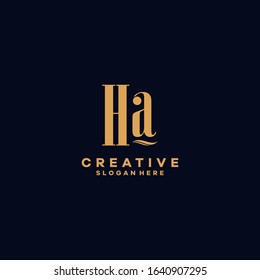 Initials Ha Logo Creative Template Sign Vector
