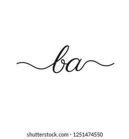 initials handwriting letters vector logo