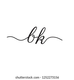 initials handwriting letters vector logo