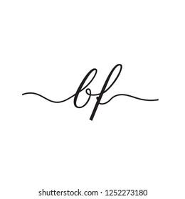 initials handwriting letters vector logo