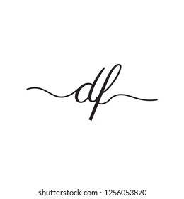 initials handwriting letters vector logo
