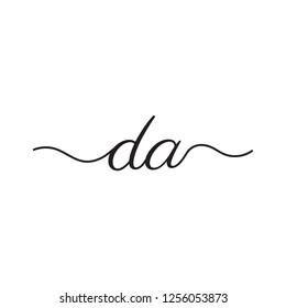 initials handwriting letters vector logo
