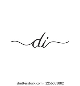 initials handwriting letters vector logo
