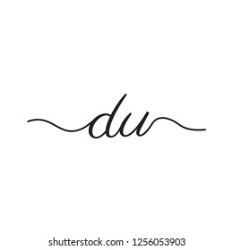 initials handwriting letters vector logo
