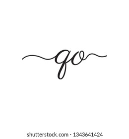 initials handwriting letters vector logo