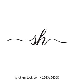 initials handwriting letters vector logo