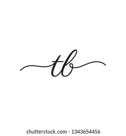 initials handwriting letters vector logo