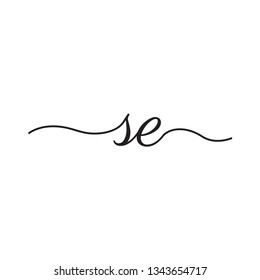 initials handwriting letters vector logo