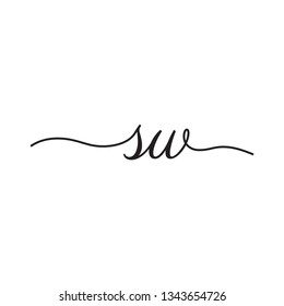 initials handwriting letters vector logo