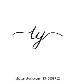 initials handwriting letters vector logo
