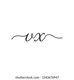 initials handwriting letters vector logo