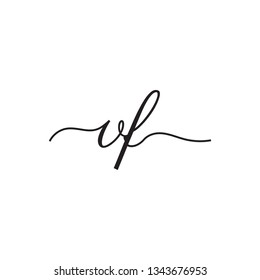initials handwriting letters vector logo