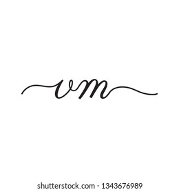 initials handwriting letters vector logo
