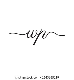 initials handwriting letters vector logo
