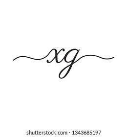 initials handwriting letters vector logo