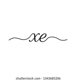 initials handwriting letters vector logo