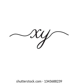 initials handwriting letters vector logo