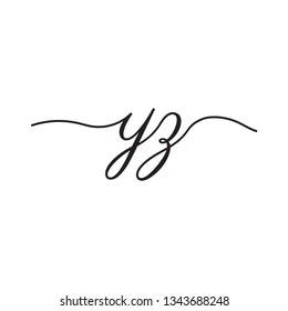 initials handwriting letters vector logo