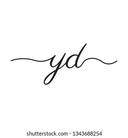 initials handwriting letters vector logo