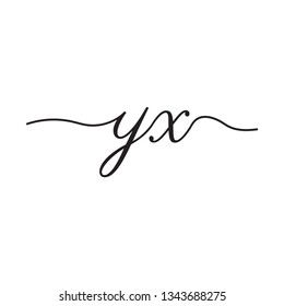 initials handwriting letters vector logo