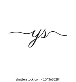 initials handwriting letters vector logo