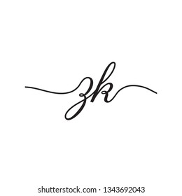 initials handwriting letters vector logo