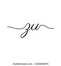 initials handwriting letters vector logo
