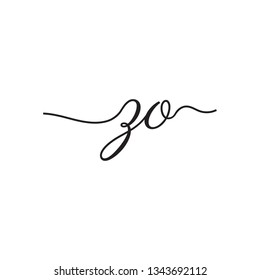 initials handwriting letters vector logo