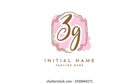 EG Initials, handwriting logo vector
