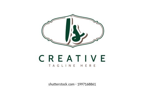IS Initials, handwriting logo vector