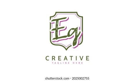 EG Initials, handwriting logo vector