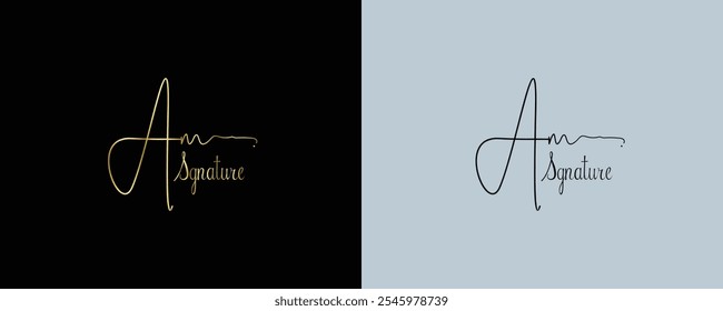 Am initials Handwriting signature logo. Am Hand drawn Calligraphy lettering Vector. Am letter real estate, beauty, photography letter logo design.