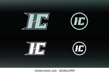 Initials HC logo with a bright color is suitable for E sports teams and others